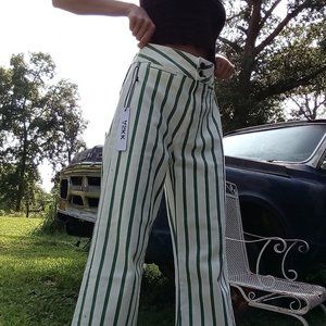 Brighton Stripe Jeans "Green and White"   NWT